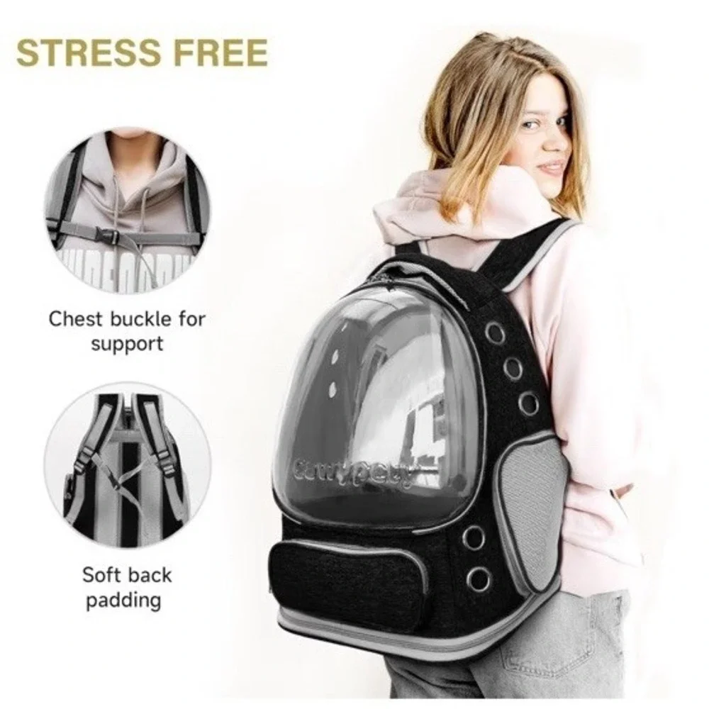 Pet Carrier Backpack Adjustable Pet Front Cat Dog Carrier Travel Bag Head Out